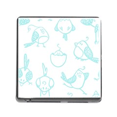 Birds Seamless Pattern Blue Memory Card Reader (square 5 Slot) by ConteMonfrey