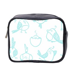 Birds Seamless Pattern Blue Mini Toiletries Bag (two Sides) by ConteMonfrey