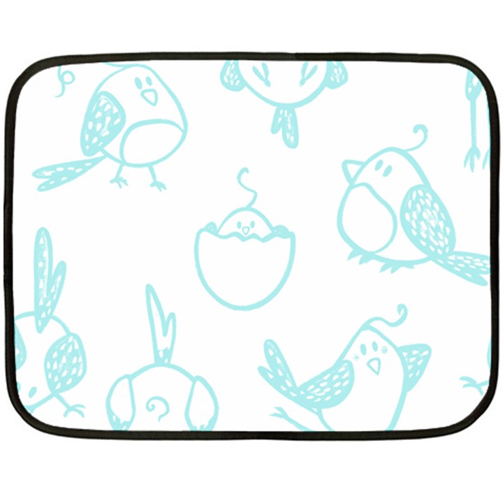 Birds Seamless Pattern Blue Two Sides Fleece Blanket (Mini)