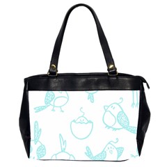 Birds Seamless Pattern Blue Oversize Office Handbag (2 Sides) by ConteMonfrey