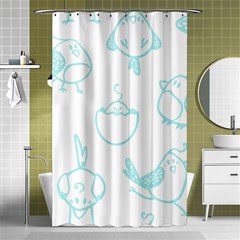 Birds Seamless Pattern Blue Shower Curtain 48  X 72  (small)  by ConteMonfrey