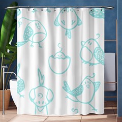 Birds Seamless Pattern Blue Shower Curtain 60  X 72  (medium)  by ConteMonfrey