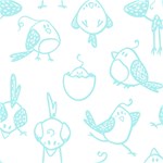 Birds Seamless Pattern Blue Play Mat (Rectangle) Front