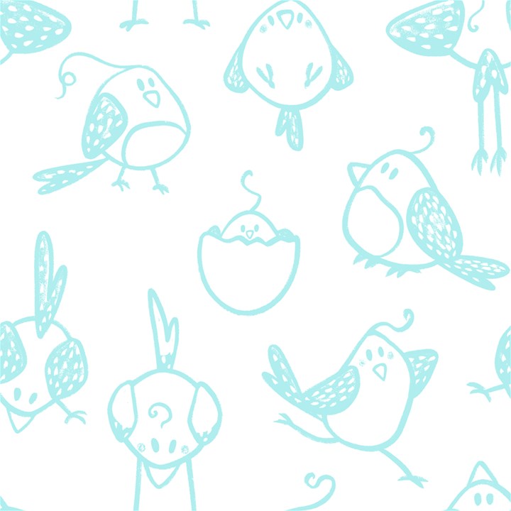 Birds Seamless Pattern Blue Play Mat (Rectangle)