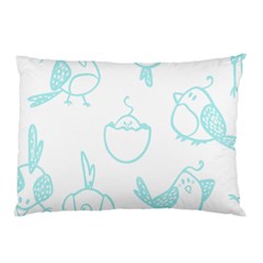 Birds Seamless Pattern Blue Pillow Case (two Sides) by ConteMonfrey