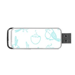 Birds Seamless Pattern Blue Portable Usb Flash (one Side) by ConteMonfrey