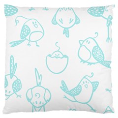 Birds Seamless Pattern Blue Standard Premium Plush Fleece Cushion Case (two Sides) by ConteMonfrey