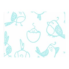 Birds Seamless Pattern Blue Two Sides Premium Plush Fleece Blanket (mini) by ConteMonfrey