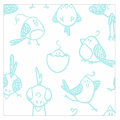 Birds Seamless Pattern Blue Square Satin Scarf (36  X 36 ) by ConteMonfrey