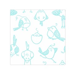 Birds Seamless Pattern Blue Square Satin Scarf (30  X 30 ) by ConteMonfrey