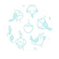 Birds Seamless Pattern Blue Mini Round Pill Box by ConteMonfrey