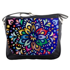 Leafs And Floral Messenger Bag by BellaVistaTshirt02