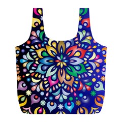 Leafs And Floral Full Print Recycle Bag (l) by BellaVistaTshirt02