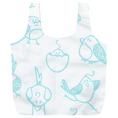 Birds Seamless Pattern Blue Full Print Recycle Bag (xxxl) by ConteMonfrey