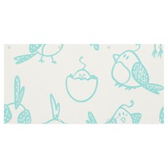 Birds Seamless Pattern Blue Banner And Sign 8  X 4  by ConteMonfrey