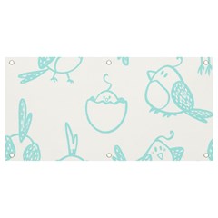 Birds Seamless Pattern Blue Banner And Sign 4  X 2  by ConteMonfrey