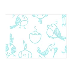 Birds Seamless Pattern Blue Crystal Sticker (a4)