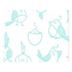 Birds Seamless Pattern Blue Premium Plush Fleece Blanket (large)