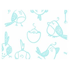 Birds Seamless Pattern Blue Premium Plush Fleece Blanket (extra Small)