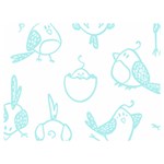 Birds Seamless Pattern Blue Premium Plush Fleece Blanket (Extra Small) 40 x30  Blanket Front