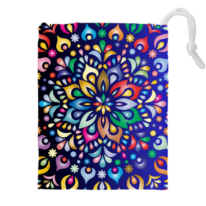 Leafs and Floral Drawstring Pouch (5XL)