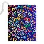 Leafs and Floral Drawstring Pouch (5XL) Back