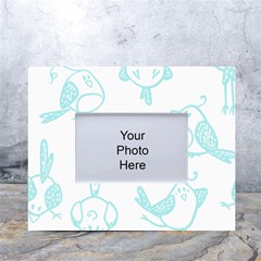 Birds Seamless Pattern Blue White Tabletop Photo Frame 4 x6 