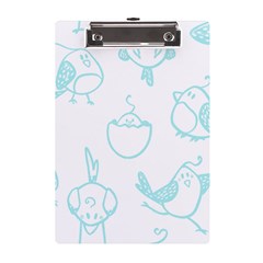 Birds Seamless Pattern Blue A5 Acrylic Clipboard