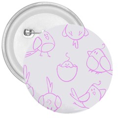 Birds Seamless Pattern Purple 3  Buttons by ConteMonfrey