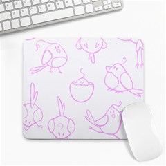 Birds Seamless Pattern Purple Large Mousepad by ConteMonfrey