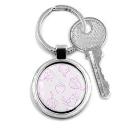 Birds Seamless Pattern Purple Key Chain (round) by ConteMonfrey