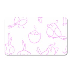 Birds Seamless Pattern Purple Magnet (rectangular) by ConteMonfrey