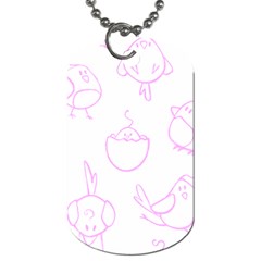 Birds Seamless Pattern Purple Dog Tag (two Sides) by ConteMonfrey