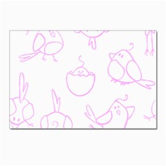 Birds Seamless Pattern Purple Postcard 4 x 6  (pkg Of 10) by ConteMonfrey