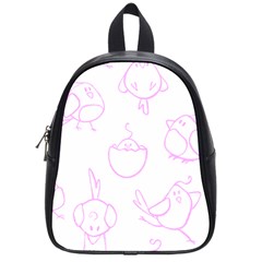 Birds Seamless Pattern Purple School Bag (small) by ConteMonfrey