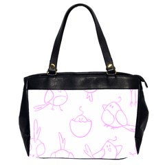 Birds Seamless Pattern Purple Oversize Office Handbag (2 Sides) by ConteMonfrey