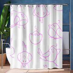 Birds Seamless Pattern Purple Shower Curtain 60  X 72  (medium)  by ConteMonfrey