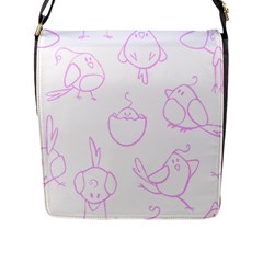 Birds Seamless Pattern Purple Flap Closure Messenger Bag (l) by ConteMonfrey