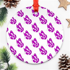 Purple Butterflies On Their Own Way  Ornament (round) by ConteMonfrey