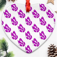 Purple Butterflies On Their Own Way  Ornament (heart)