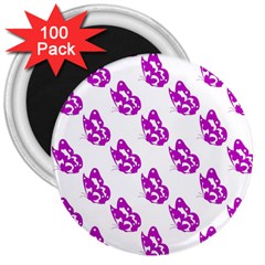 Purple Butterflies On Their Own Way  3  Magnets (100 Pack) by ConteMonfrey