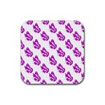 Purple Butterflies On Their Own Way  Rubber Coaster (Square) Front