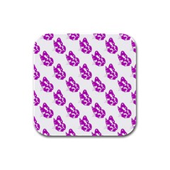 Purple Butterflies On Their Own Way  Rubber Square Coaster (4 Pack) by ConteMonfrey