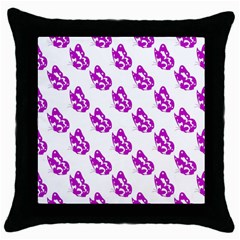 Purple Butterflies On Their Own Way  Throw Pillow Case (black) by ConteMonfrey