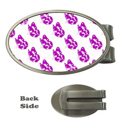 Purple Butterflies On Their Own Way  Money Clips (oval)  by ConteMonfrey