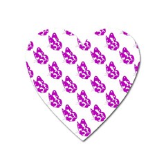 Purple Butterflies On Their Own Way  Heart Magnet by ConteMonfrey