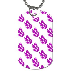 Purple Butterflies On Their Own Way  Dog Tag (one Side) by ConteMonfrey