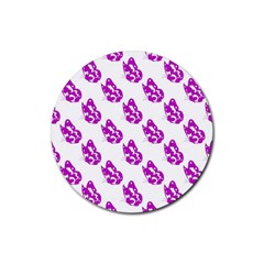 Purple Butterflies On Their Own Way  Rubber Round Coaster (4 Pack) by ConteMonfrey