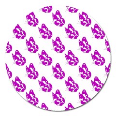 Purple Butterflies On Their Own Way  Magnet 5  (round) by ConteMonfrey