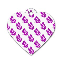 Purple Butterflies On Their Own Way  Dog Tag Heart (one Side) by ConteMonfrey